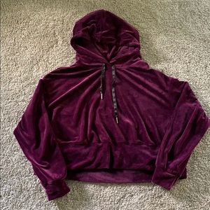 Velvet cropped hoodie